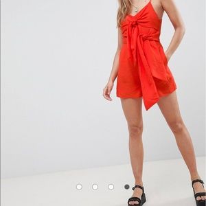 ASOS Glamorous Cami Romper with Bow Front